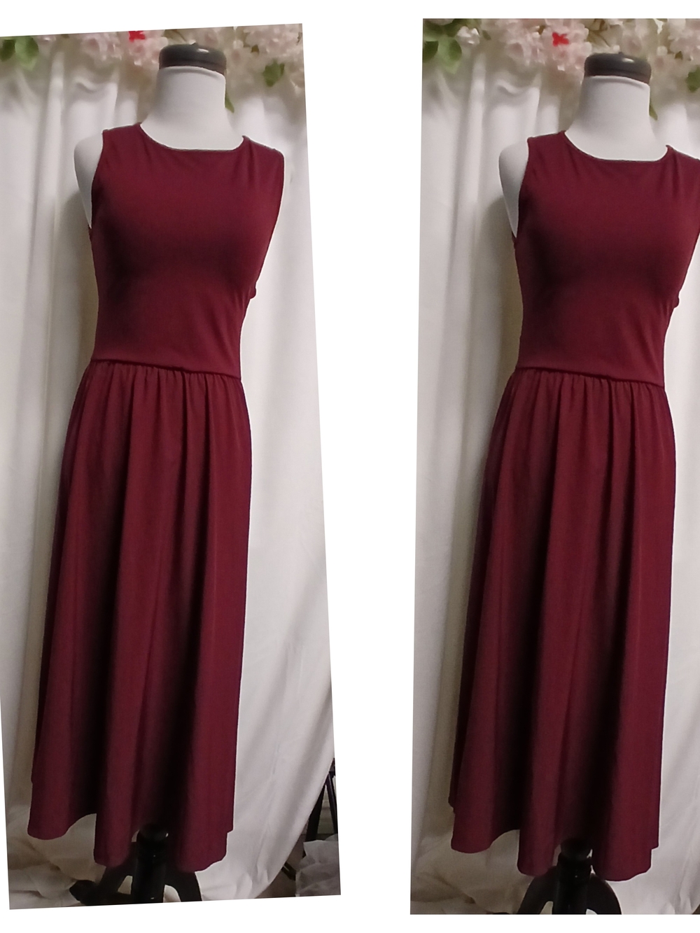 HALARA Sleeveless Maxi Dress in Burgundy